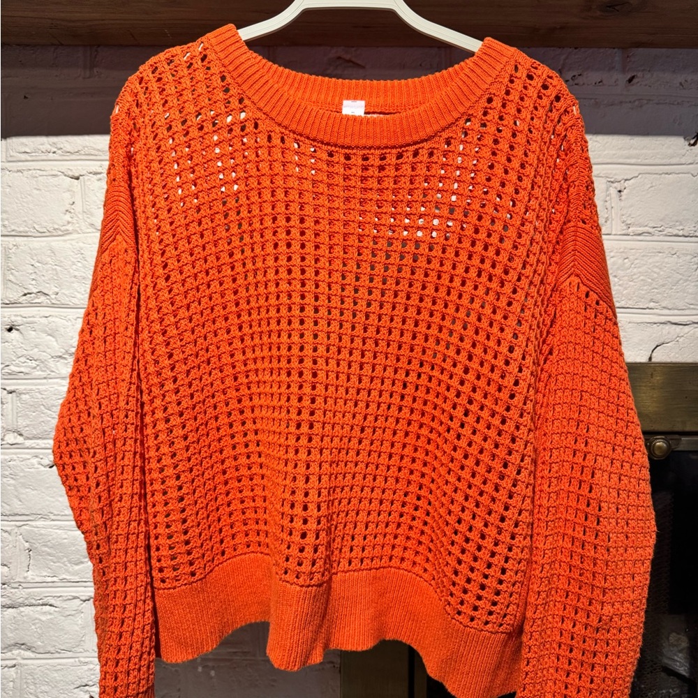 Old Navy Bright Orange Women's Crew Neck Sweater